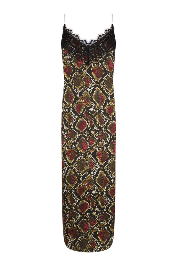 Slowlove Vestido slip com estampado de cobra Granada