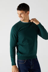 Cortefiel Jersey cuello caja algodón/cashmere Verde