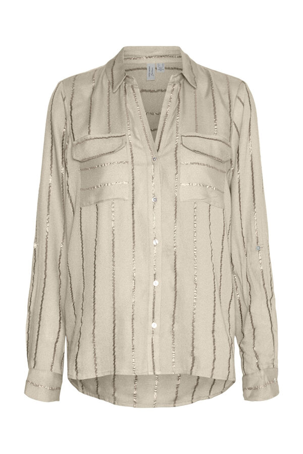 Vero Moda Camisa de manga larga detalle l&uacute;rex Gris
