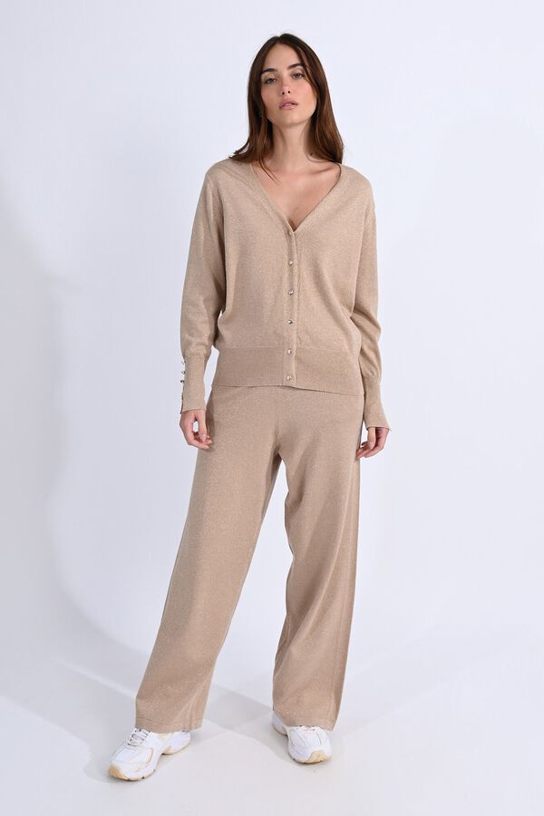 Molly Bracken Cardigan em tecido brilhante Tostado