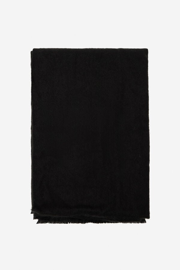 Cortefiel Bufanda punto lisa b&aacute;sica Negro