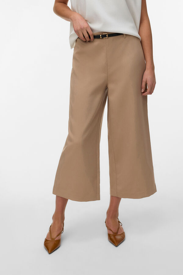 Vero Moda Cal&ccedil;a culotte de vestir Castanho