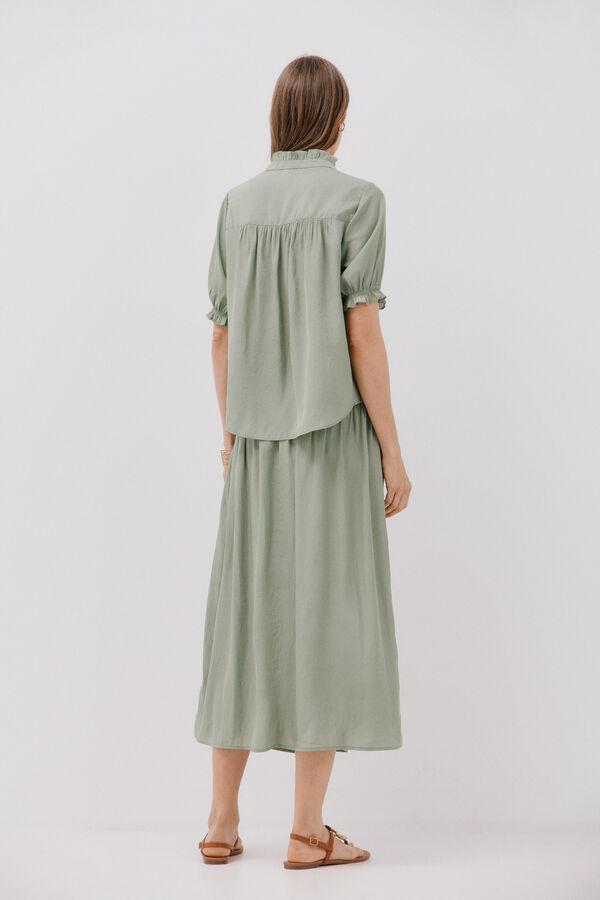 Cortefiel Blusa manga manga curta Verde