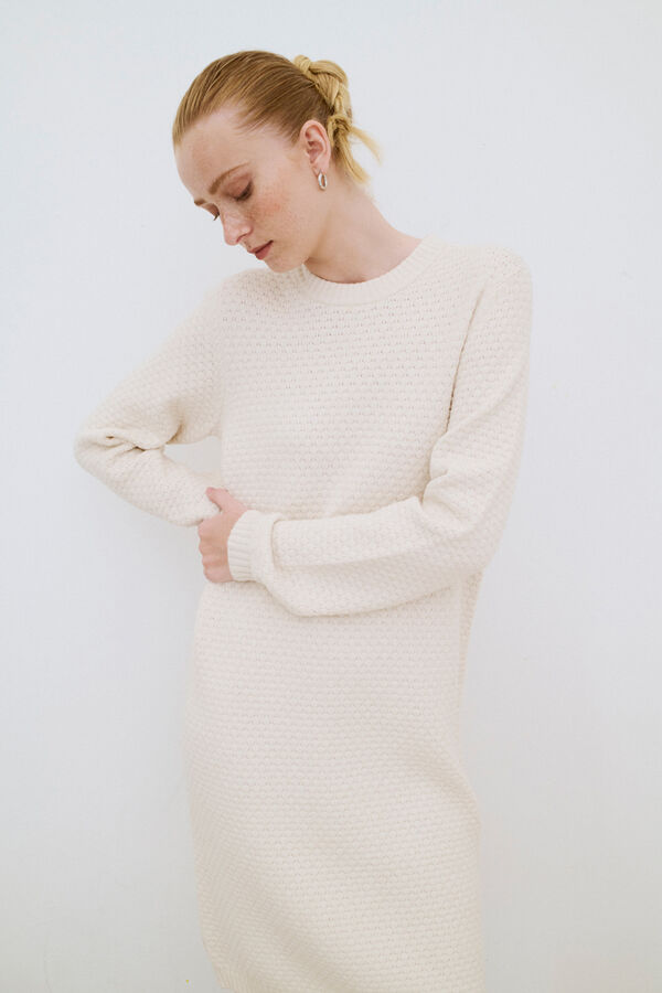 Object Vestido de malha texturizado Branco
