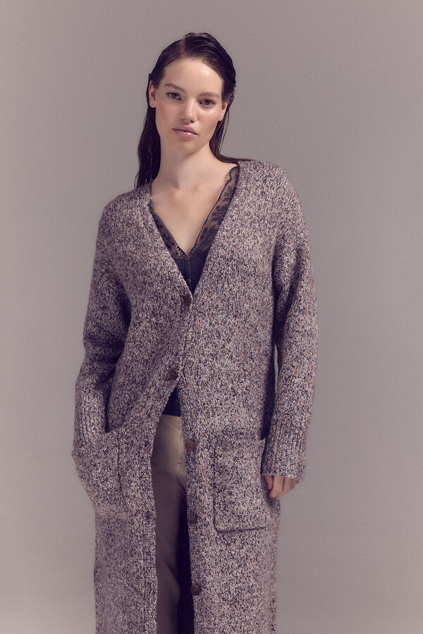 Slowlove Chaqueta punto larga Arena