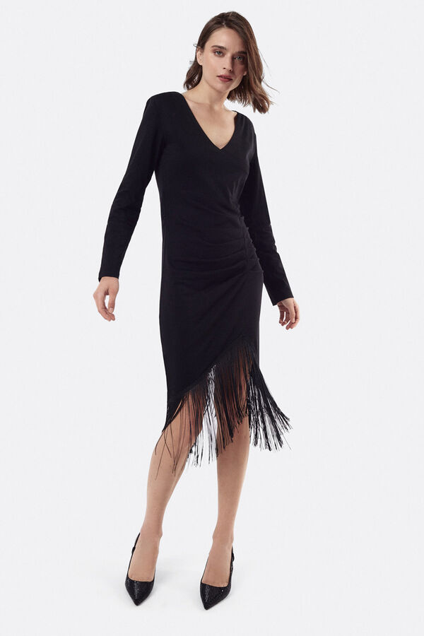 Cupl&eacute; Vestido nudo punto Negro