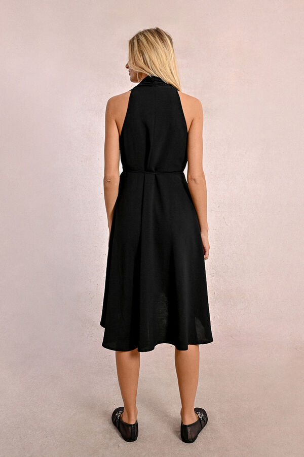 Molly Bracken Vestido curto com decote halter Preto