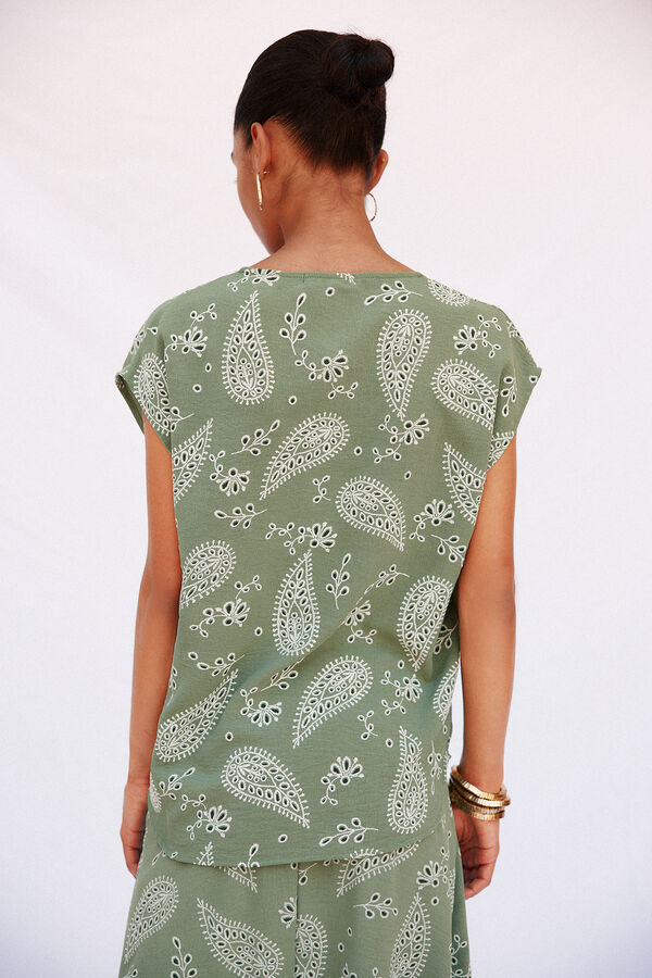 Cortefiel Blusa com detalhe canelado Verde