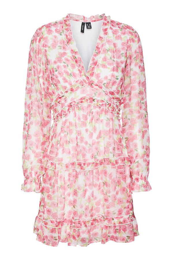 Vero Moda Vestido corto de manga larga Blanco