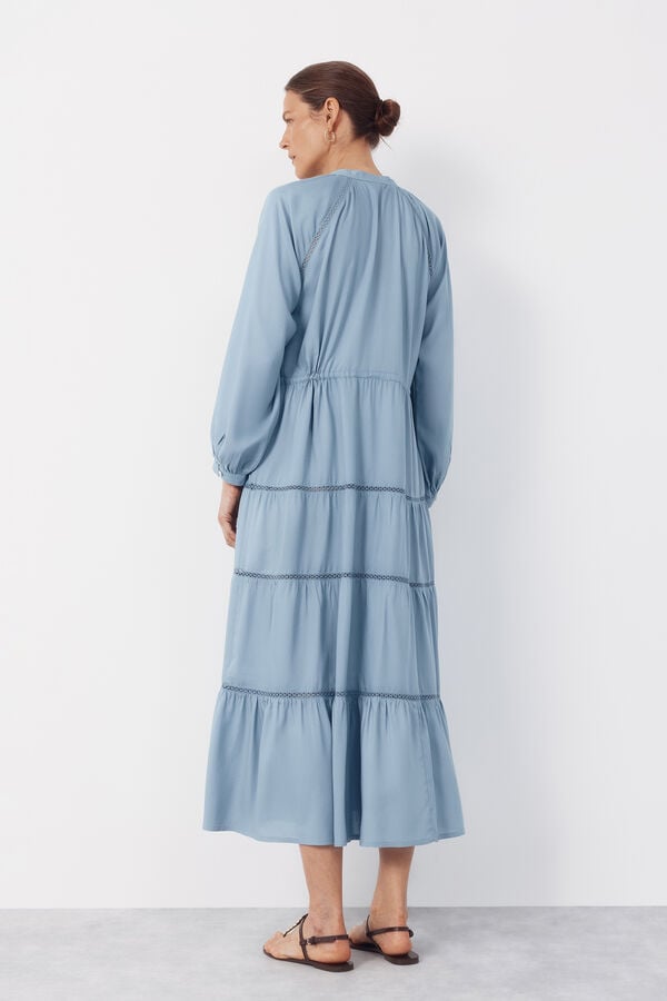 Cortefiel Vestido estampado Azul
