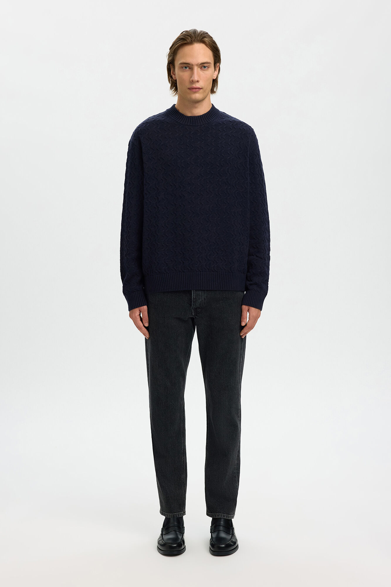 Selected Camisola estruturada 100% algod&atilde;o org&acirc;nico.