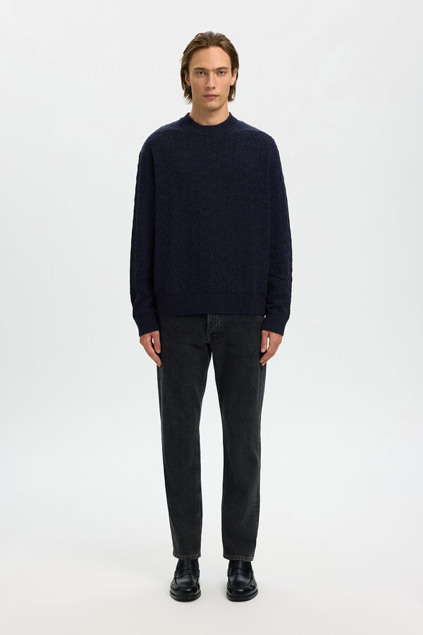 Selected Jersey estructura 100% algod&oacute;n org&aacute;nico. Azul marino