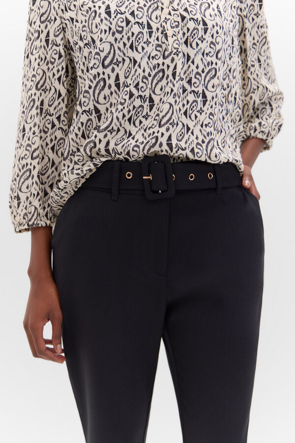 Cortefiel Cal&ccedil;as formais com cinto Preto