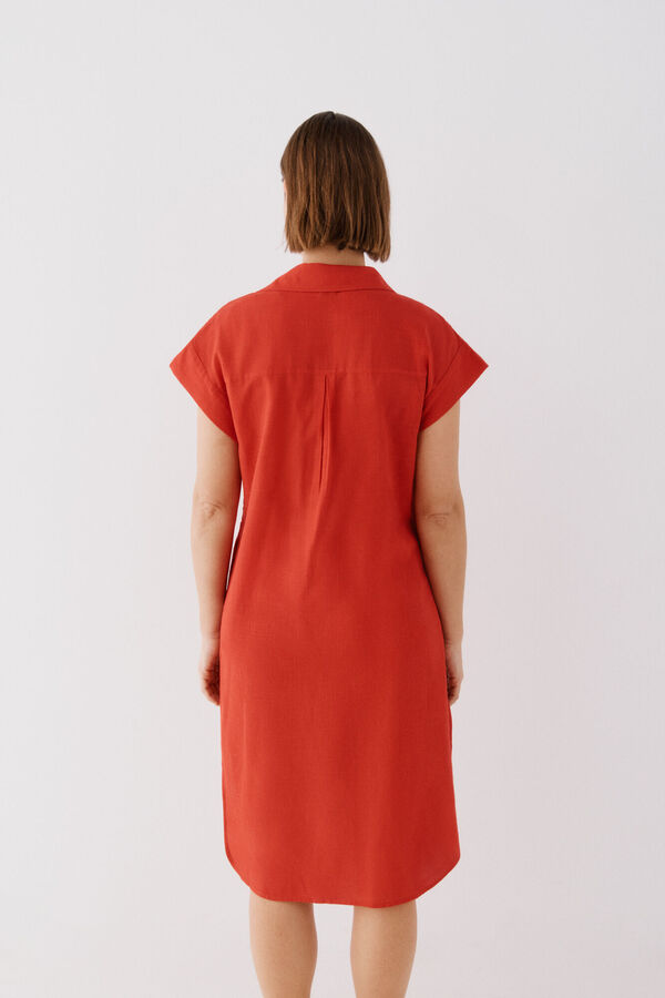 Cortefiel Caft&aacute;n camisa largo Rojo