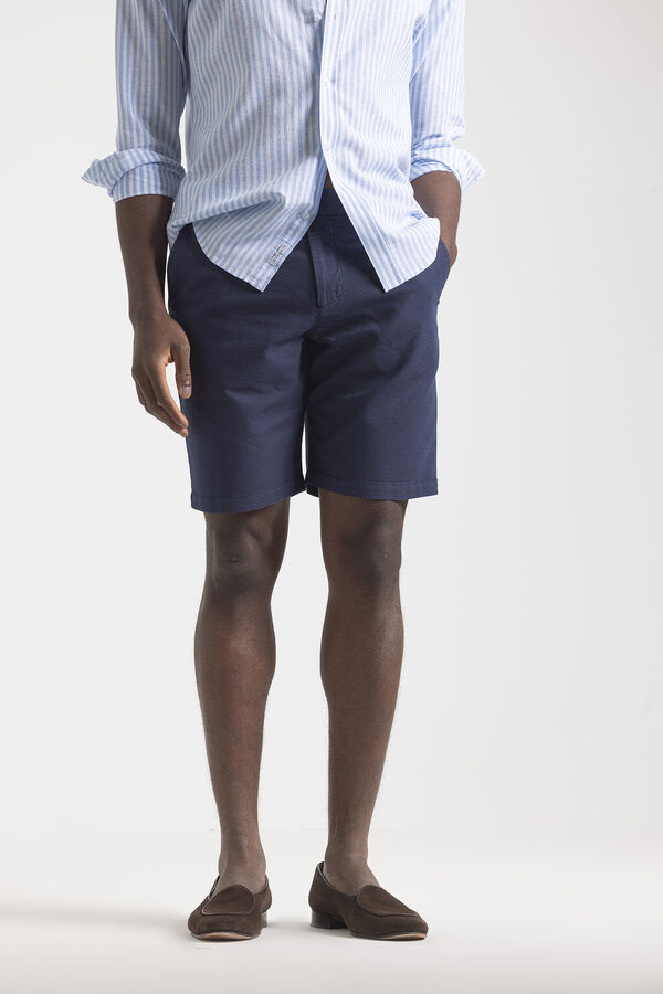 PuroEGO Bermuda microcuadro Azul oscuro