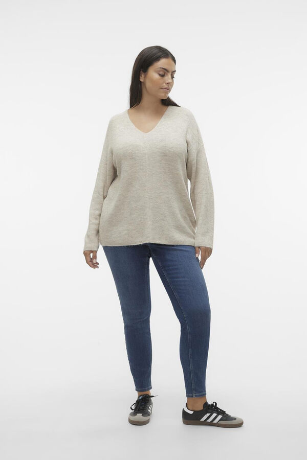 Vero Moda Curve Suéter de manga comprida malha plus size Verde