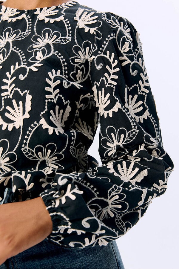 Object Blusa tejido bordado Negro