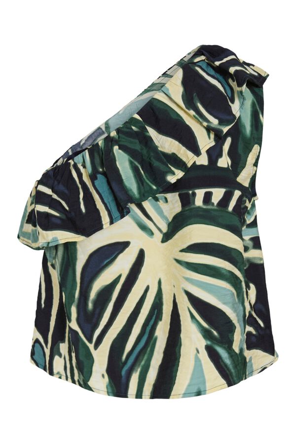 Vila Top com folho estampado em viscose Verde