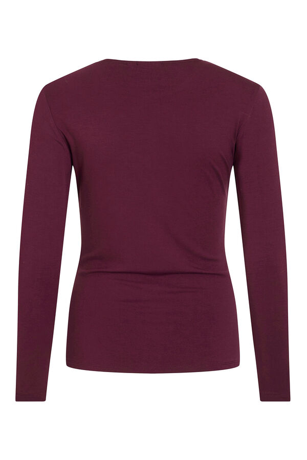 Vila Top de manga larga con detalle drapeado Morado