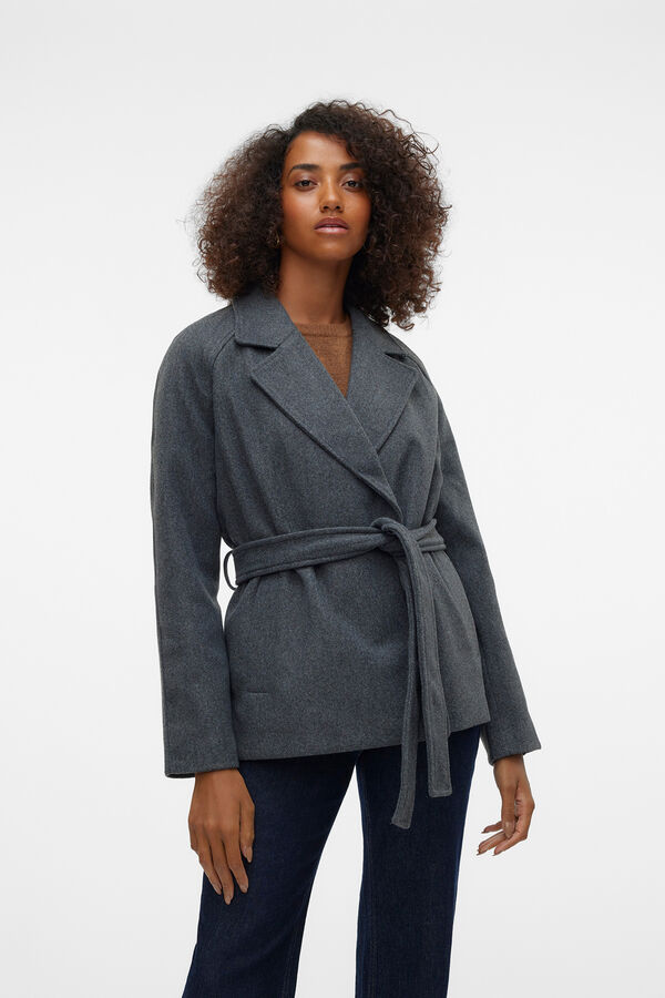 Vero Moda Chaqueta corta de pa&ntilde;o Gris oscuro