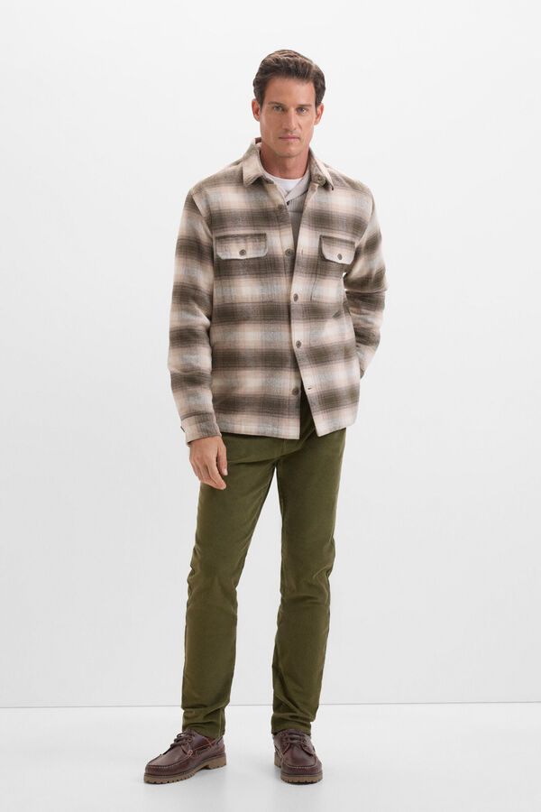 Cortefiel Sobrecamisa acolchoada xadrez Verde