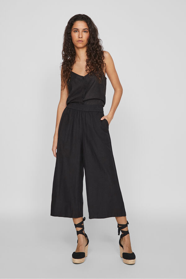 Cortefiel Pantalones culote Negro