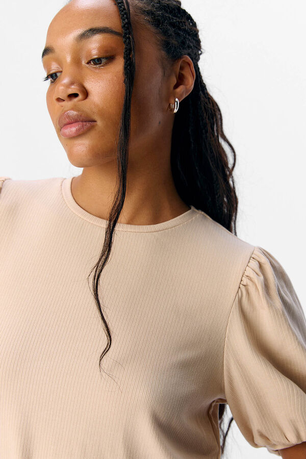 Object T-shirt manga em bal&atilde;o Cinzento