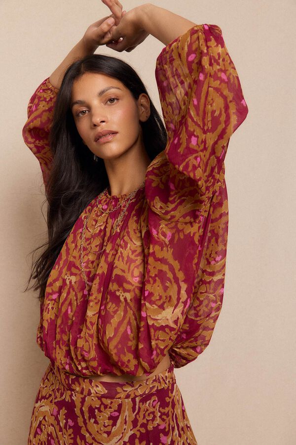 Slowlove Blusa estampada fluida Multicolor