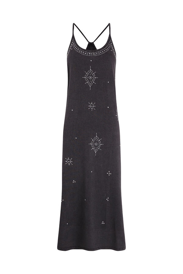 Slowlove Vestido tirantes tachas Preto