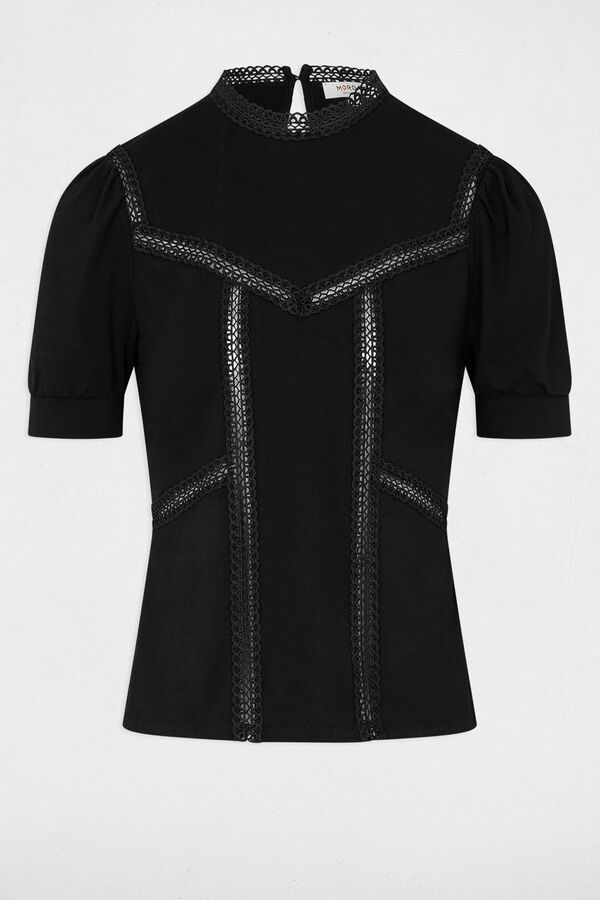 Morgan Camiseta manga corta cuello alto Negro
