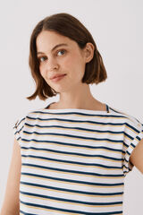 Cortefiel Camiseta básica mangas Azul