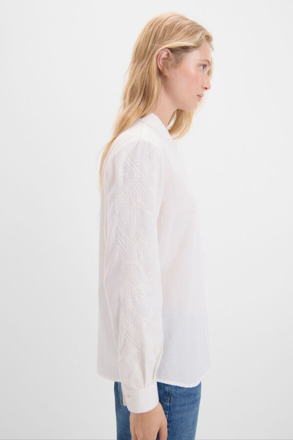 Cortefiel Camisa rom&aacute;ntica Blanco