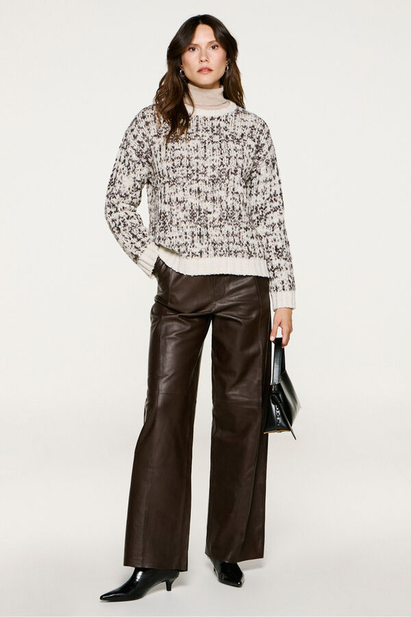 Selected Jersey lana cuello caja Gris
