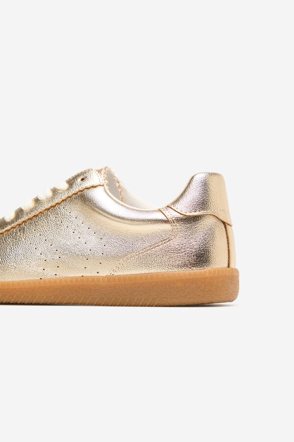 Cortefiel Zapatilla dorada Dorado