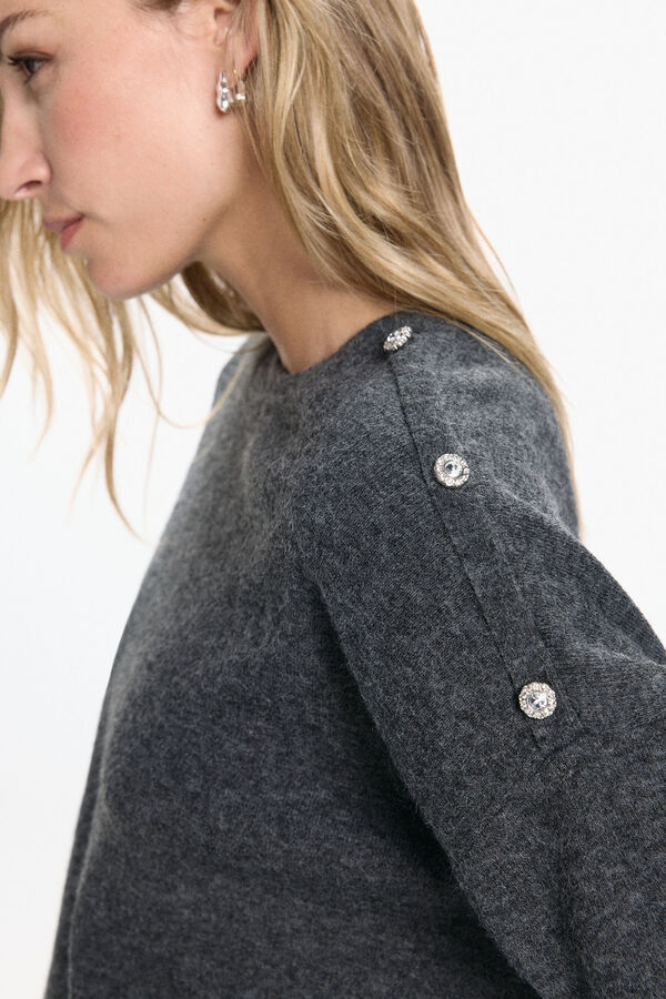 Vero Moda Jersey botones joya Gris oscuro