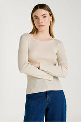 Vila Top de punto reversible con l&uacute;rex Beige