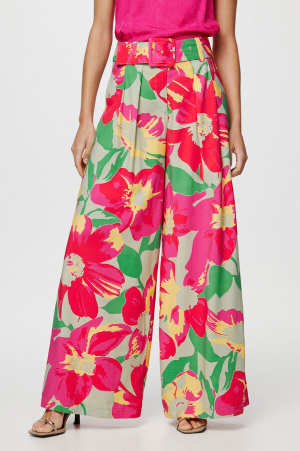 Vila Pantal&oacute;n ancho de vestir estampado Verde