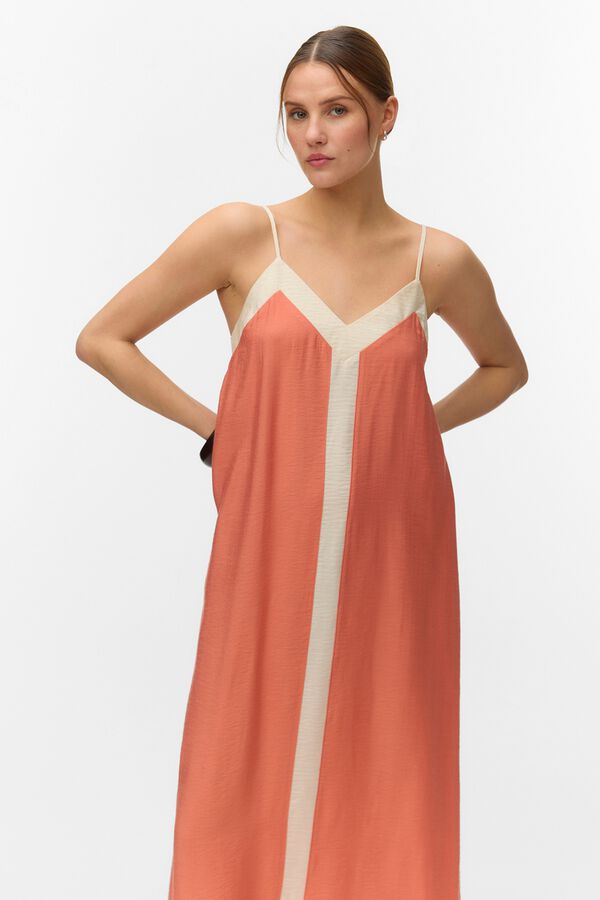 Vero Moda Vestido comprido de al&ccedil;as ajust&aacute;veis Laranja