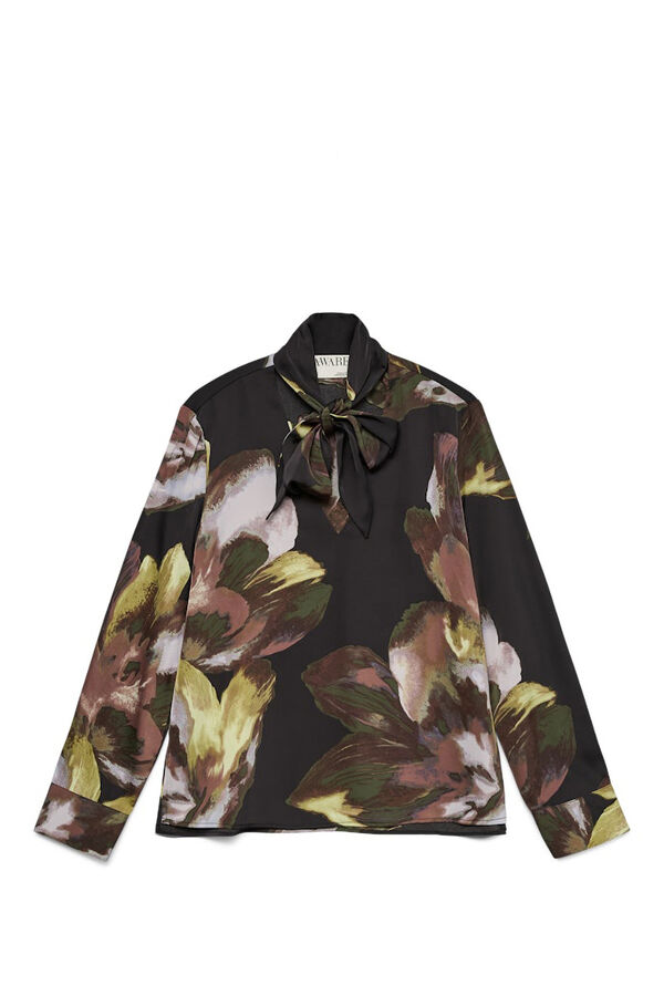 Vero Moda Camisa de manga comprida com la&ccedil;ada gola Preto