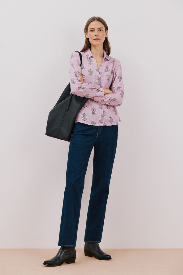 Cortefiel Camisa algod&oacute;n estampada Multicolor