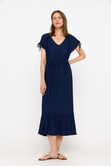 Cortefiel Vestido de malha estampado Azul