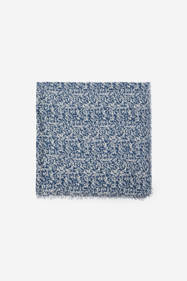 Cortefiel Fular estampado ramas Azul marino