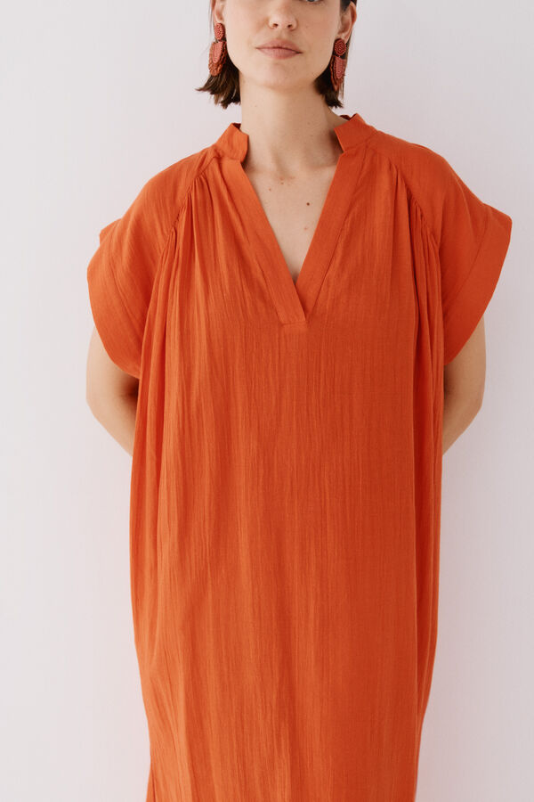 Cortefiel Caftan colorido largo Vermelho