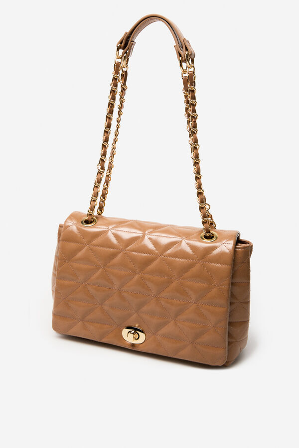 Cortefiel Bolsa acolchoada com brilho Castanho