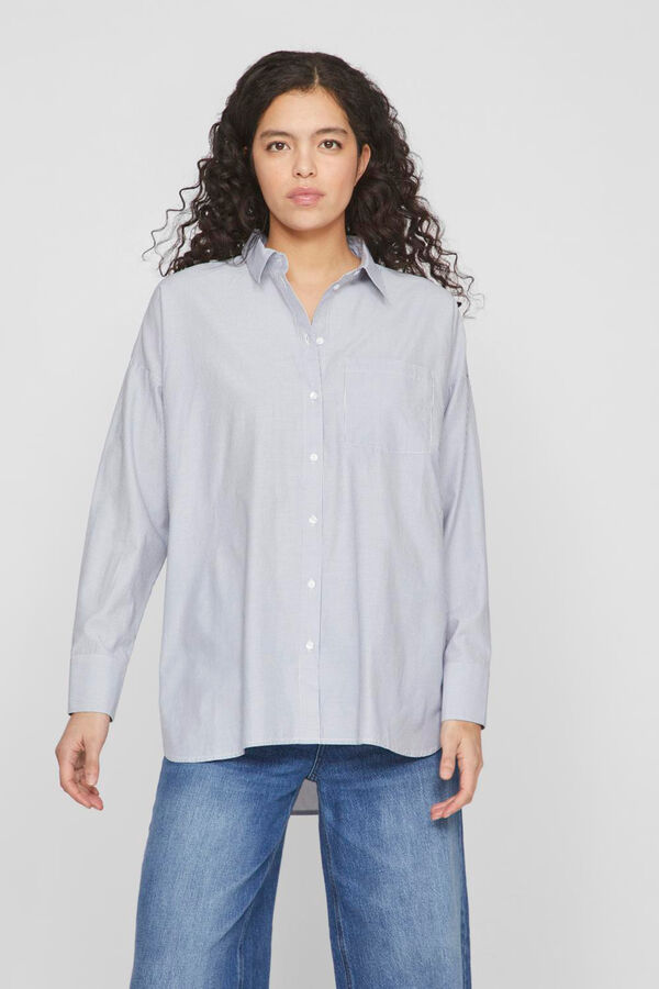 Vila Camisa Oxford con bolsillo Azul