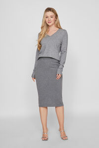 Vila Camisola de malha gola em V de viscose