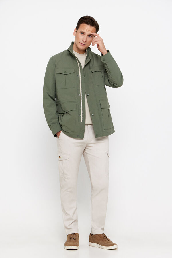 Cortefiel Chaqueta t&eacute;cnica cuatro bolsillos Kaki