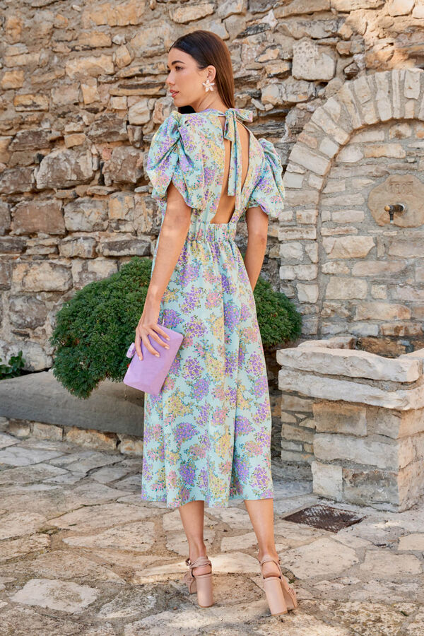 Pol&iacute;n Et Moi Vestido midi con flores Verde