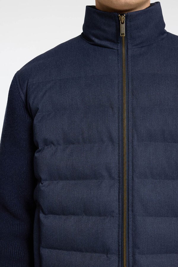 Selected Casaco curto acolchoado em contraste. Azul