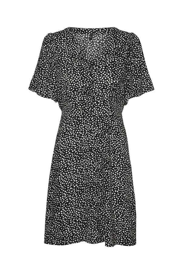 Vero Moda Vestido corto con botones Negro